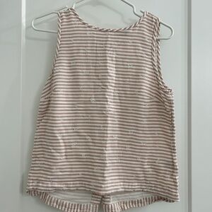 RW&CO Striped Pink & White Sleeveless Women's Tank Top